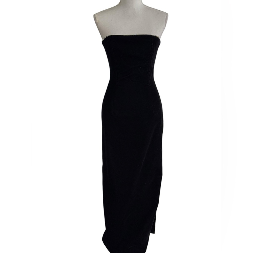 Jessica McClintock for Gunners Sax strapless velour dress size 3 vintage